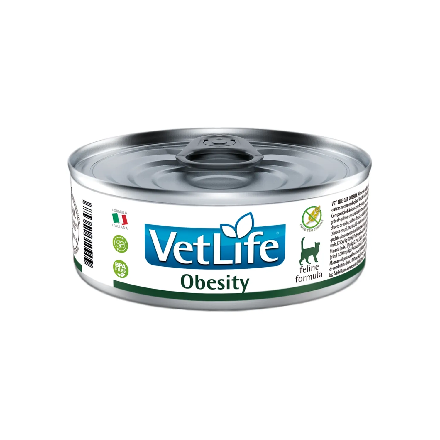 Ração Úmida Vet Life Obesity para Gatos Adultos